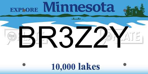 BR3Z2Y Minnesota License Plate