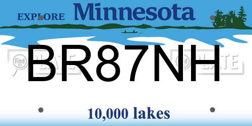 BR87NH Minnesota License Plate