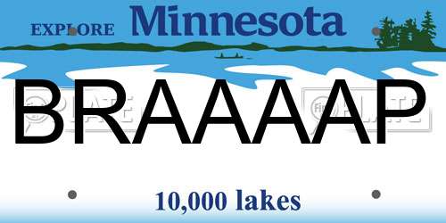 BRAAAAP Minnesota License Plate