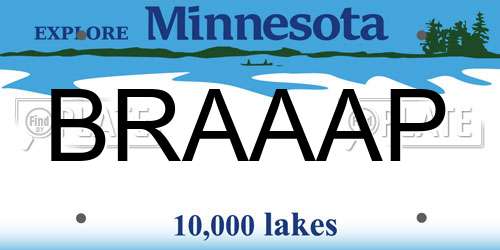 BRAAAP Minnesota License Plate