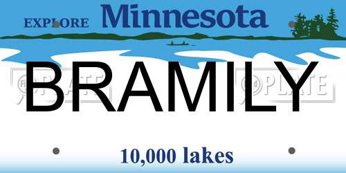 BRAMILY Minnesota License Plate