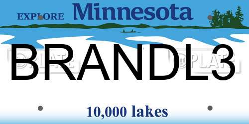 BRANDL3 Minnesota License Plate