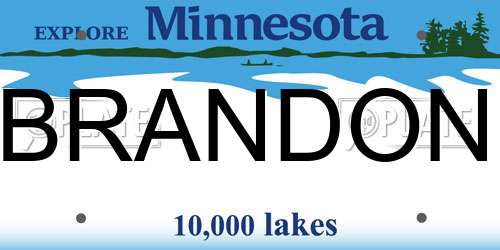 BRANDON Minnesota License Plate