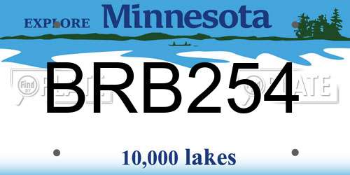 BRB254 Minnesota License Plate