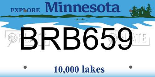 BRB659 Minnesota License Plate