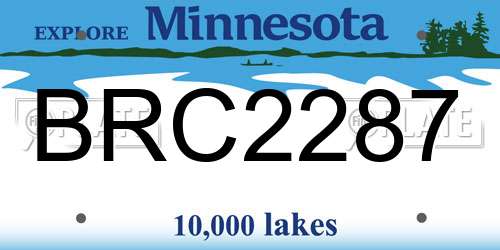 BRC2287 Minnesota License Plate