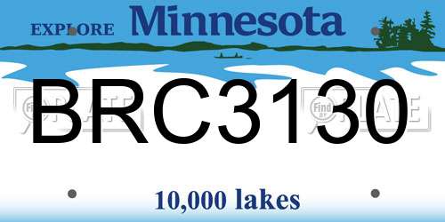 BRC3130 Minnesota License Plate