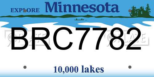 BRC7782 Minnesota License Plate