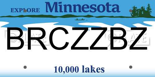 BRCZZBZ Minnesota License Plate