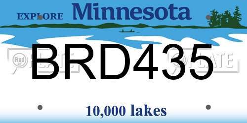 BRD435 Minnesota License Plate