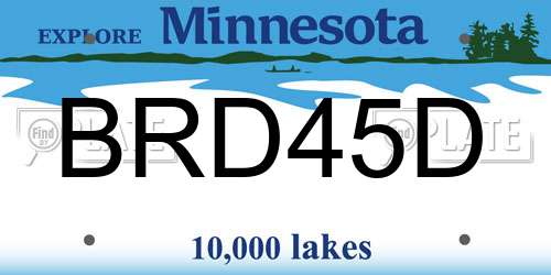 BRD45D Minnesota License Plate