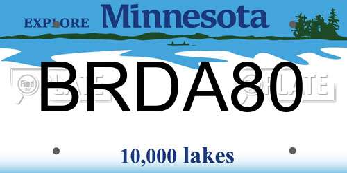 BRDA80 Minnesota License Plate