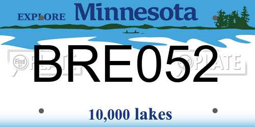 BRE052 Minnesota License Plate