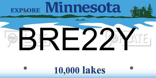 BRE22Y Minnesota License Plate