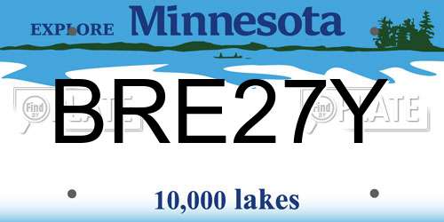 BRE27Y Minnesota License Plate