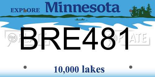 BRE481 Minnesota License Plate