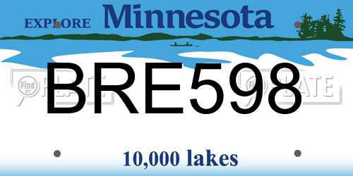 BRE598 Minnesota License Plate