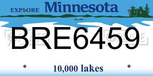 BRE6459 Minnesota License Plate