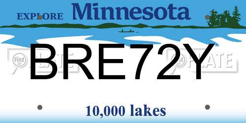 BRE72Y Minnesota License Plate
