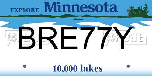 BRE77Y Minnesota License Plate