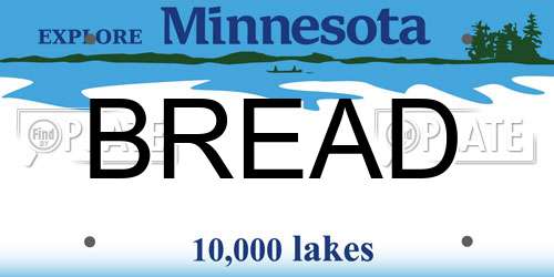 BREAD Minnesota License Plate