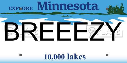 BREEEZY Minnesota License Plate