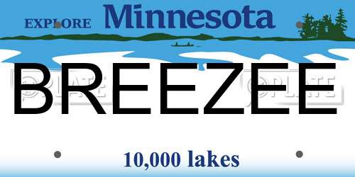 BREEZEE Minnesota License Plate