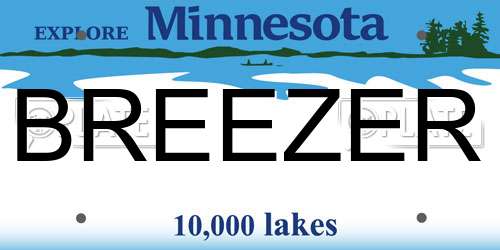 BREEZER Minnesota License Plate