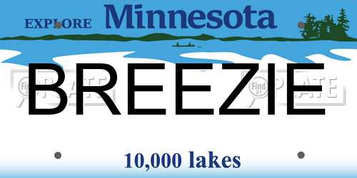 BREEZIE Minnesota License Plate