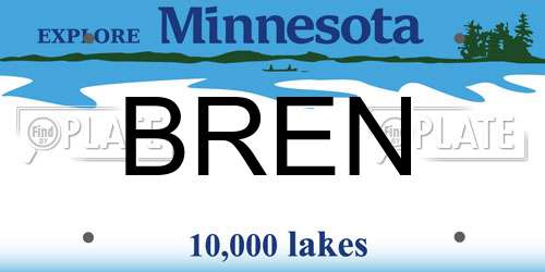 BREN Minnesota License Plate