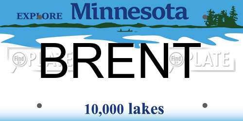 BRENT Minnesota License Plate