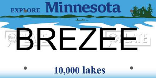 BREZEE Minnesota License Plate