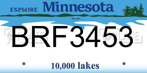 BRF3453 Minnesota License Plate