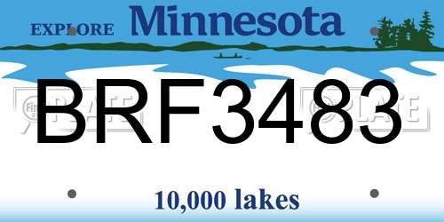 BRF3483 Minnesota License Plate