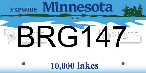 BRG147 Minnesota License Plate