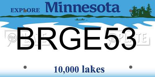 BRGE53 Minnesota License Plate