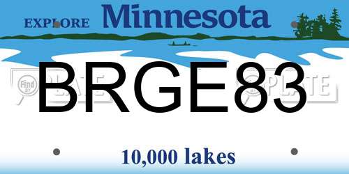BRGE83 Minnesota License Plate