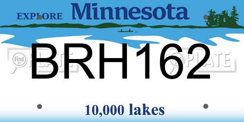 BRH162 Minnesota License Plate