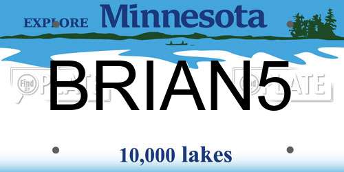 BRIAN5 Minnesota License Plate