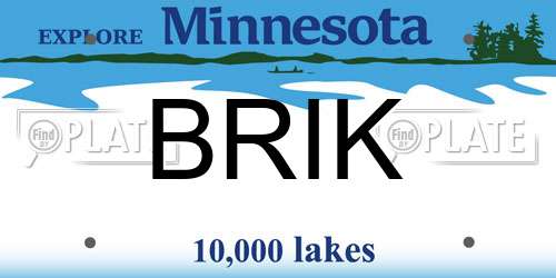BRIK Minnesota License Plate