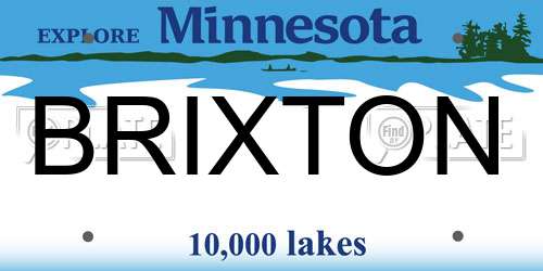 BRIXTON Minnesota License Plate