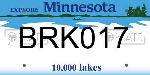 BRK017 Minnesota License Plate