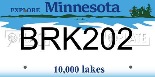 BRK202 Minnesota License Plate