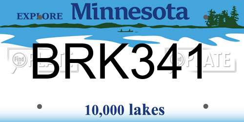 BRK341 Minnesota License Plate