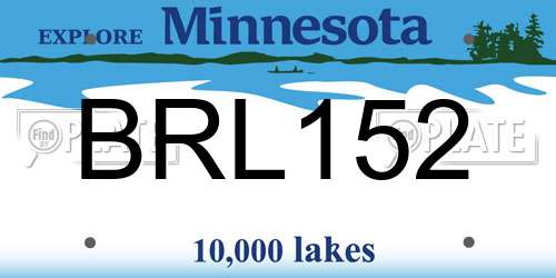 BRL152 Minnesota License Plate