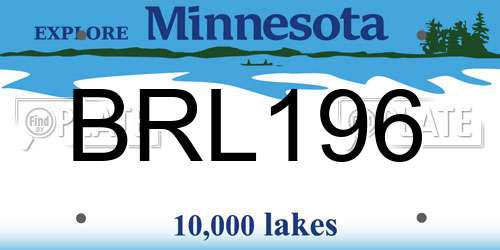 BRL196 Minnesota License Plate