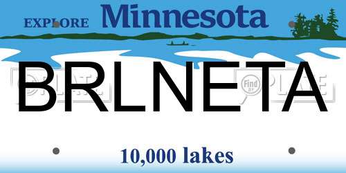 BRLNETA Minnesota License Plate