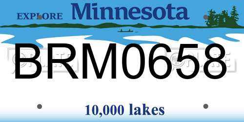 BRM0658 Minnesota License Plate