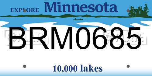 BRM0685 Minnesota License Plate