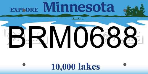 BRM0688 Minnesota License Plate